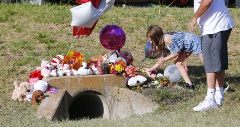 The pipe where Sherrin's body found